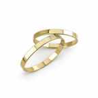 Aliança quadrada ouro 18k 2mm