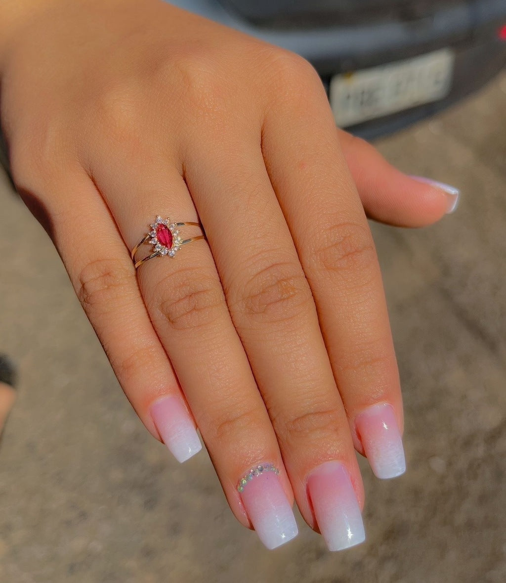 Anel rubi ouro 18k com brasões em prata 925