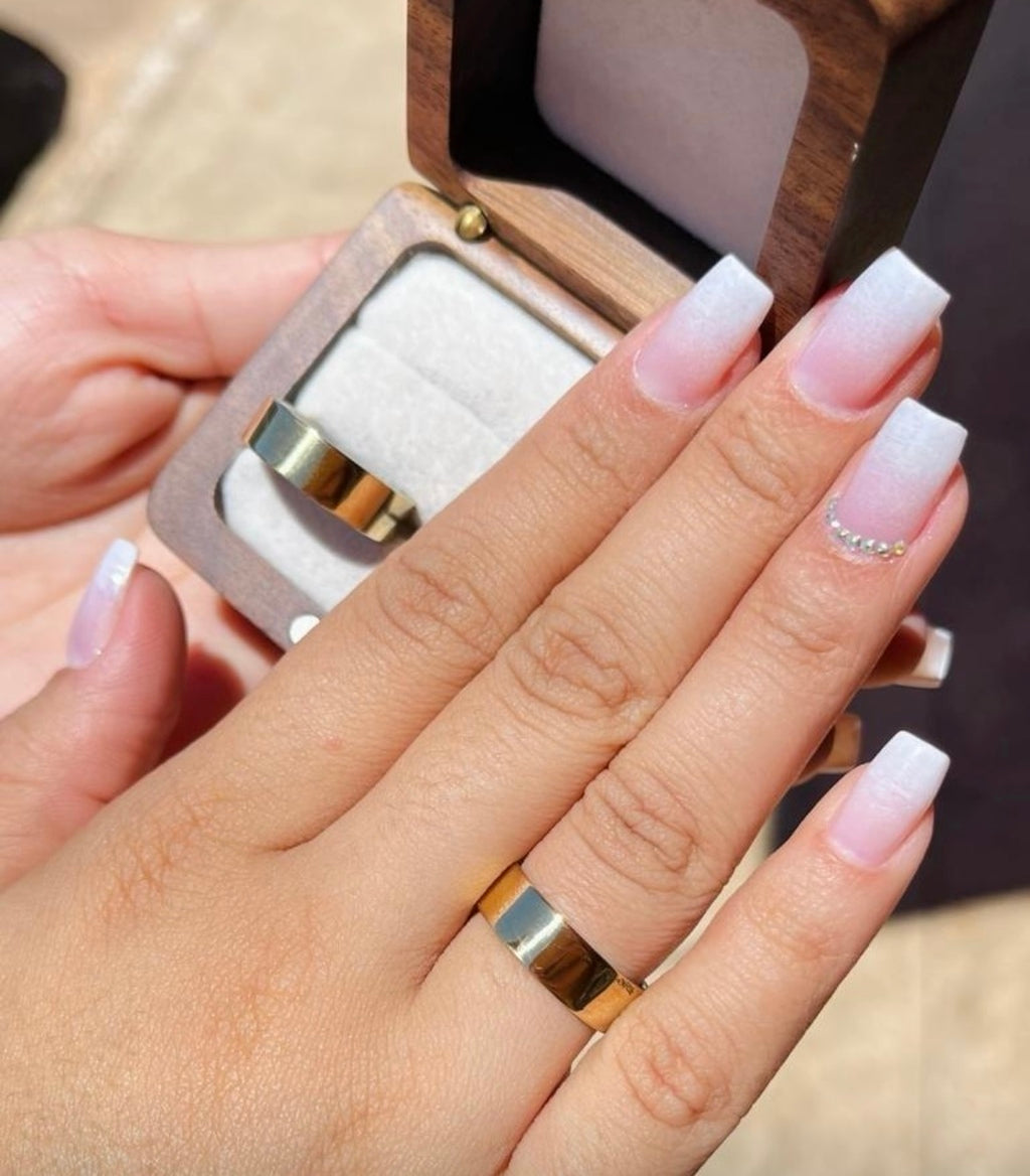 Aliança quadrada moeda antiga 6mm