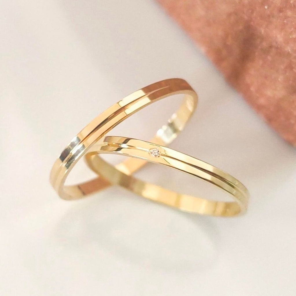 Aliança ligne 2mm ouro 18k