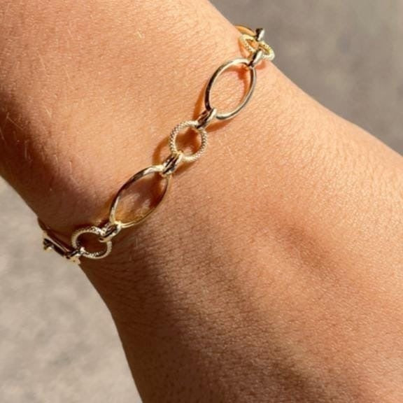 Pulseira elegance elo duo ouro 18k