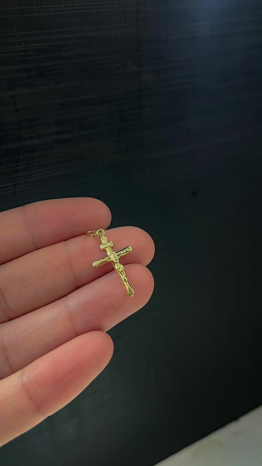 Colar piastrini com pingente ouro 18k