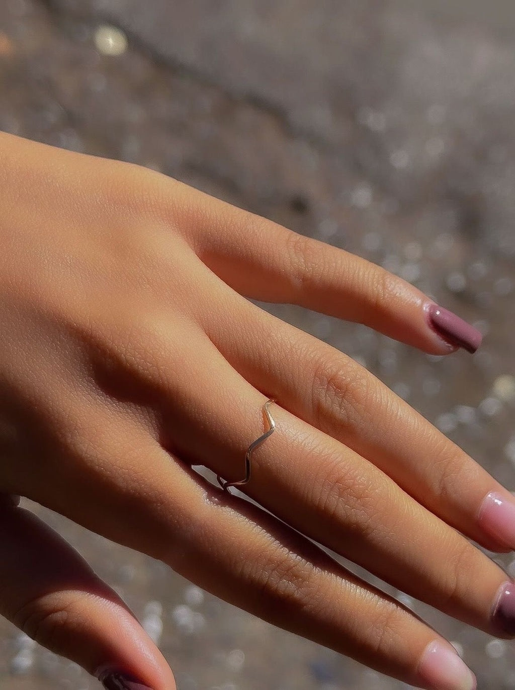 Anel onda do mar ouro 18k