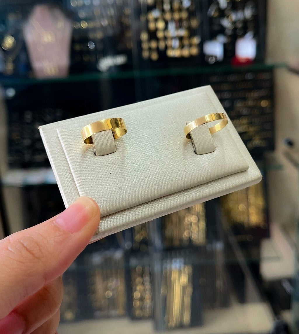 Aliança ouro 18k 4mm e 3mm