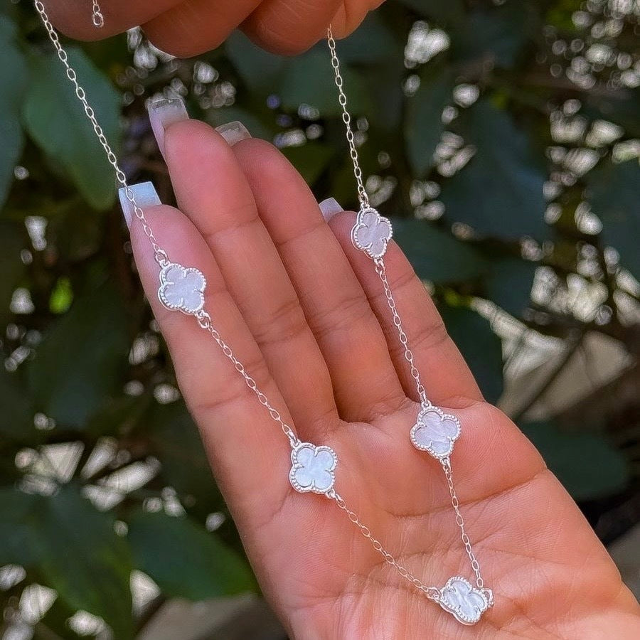 Colar trevo prata 925