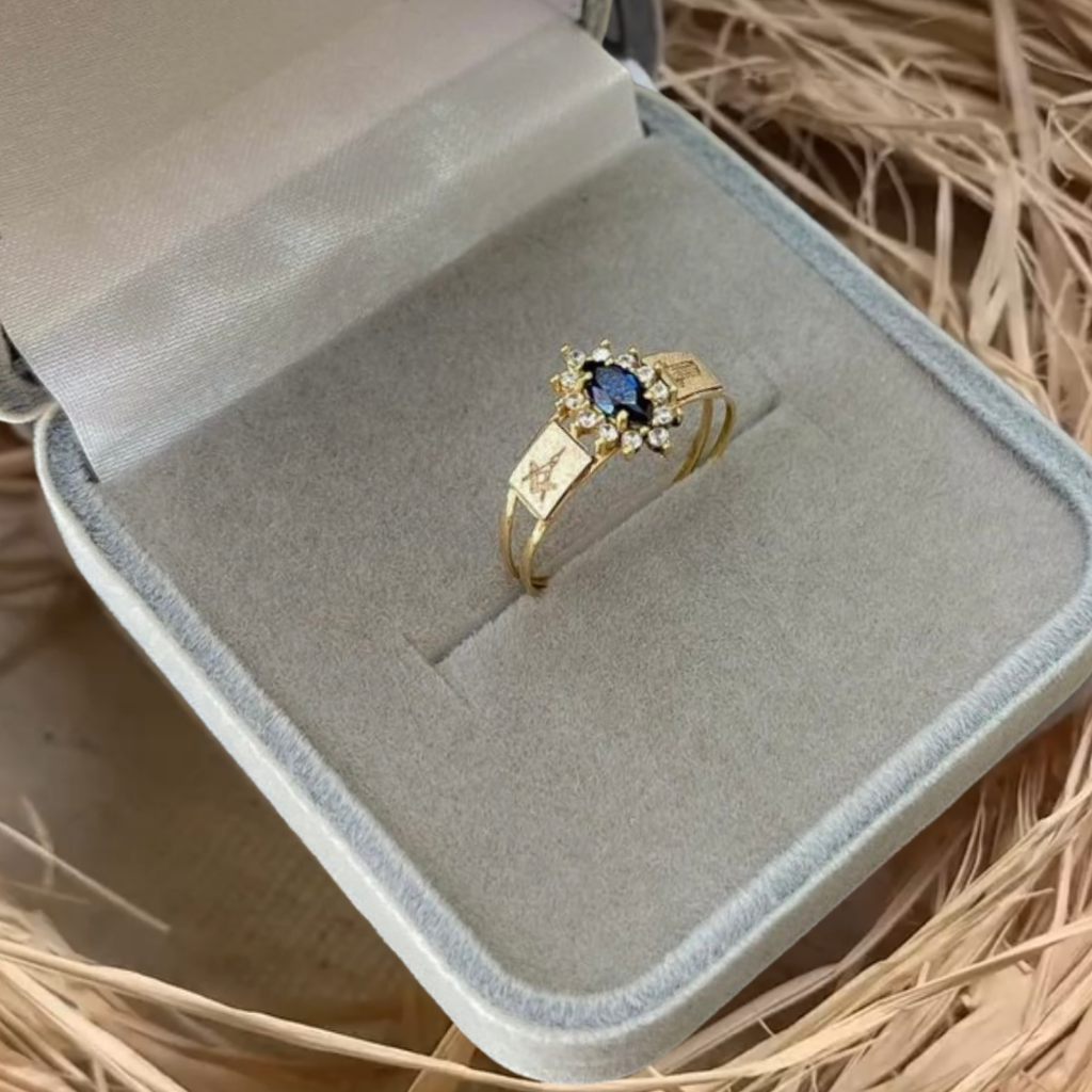 Anel formatura arquitetura ouro 18k