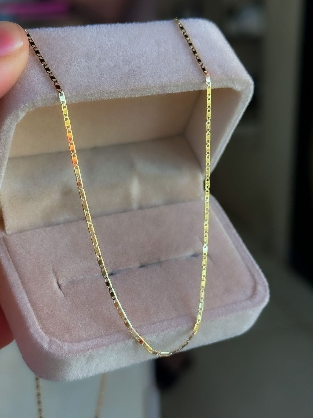 Colar piastrini com pingente ouro 18k