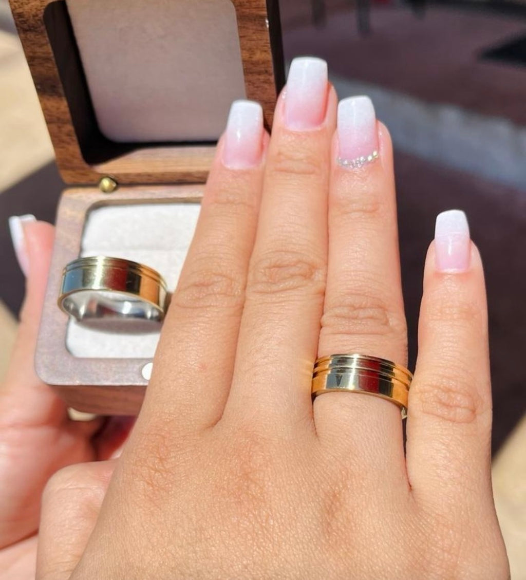 Aliança luxor moeda antiga 8mm