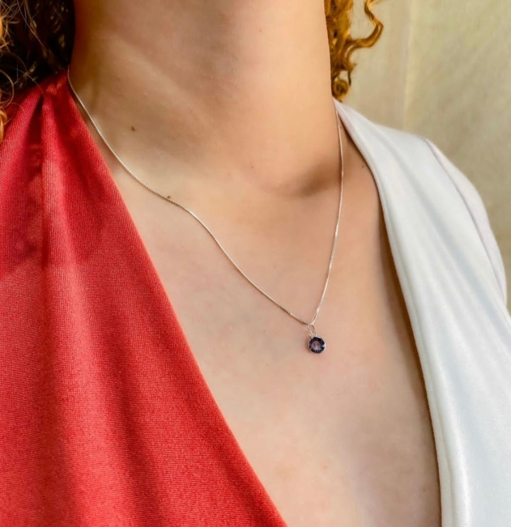 Colar ametista prata 925