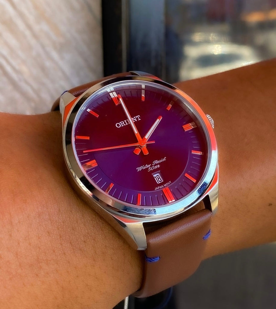Relógio Orient masculino couro