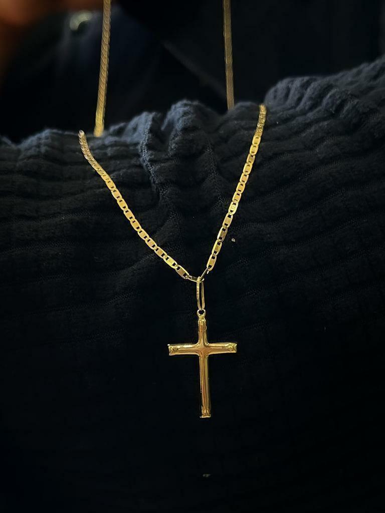 Cordão masculino piastrini cruz ouro 18k