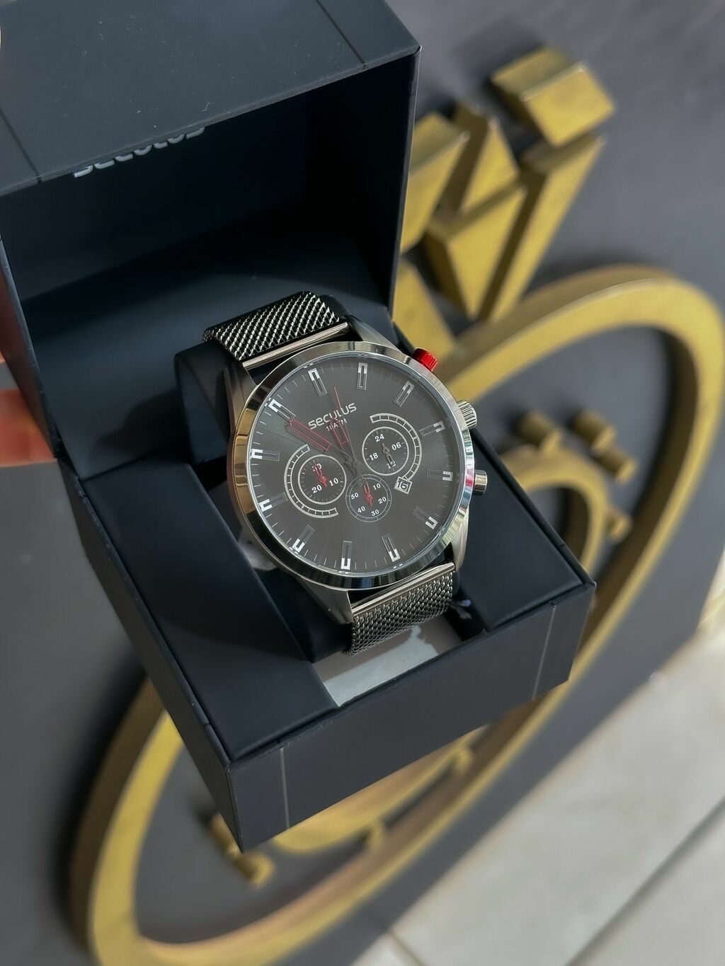 Relógio Seculus grafite