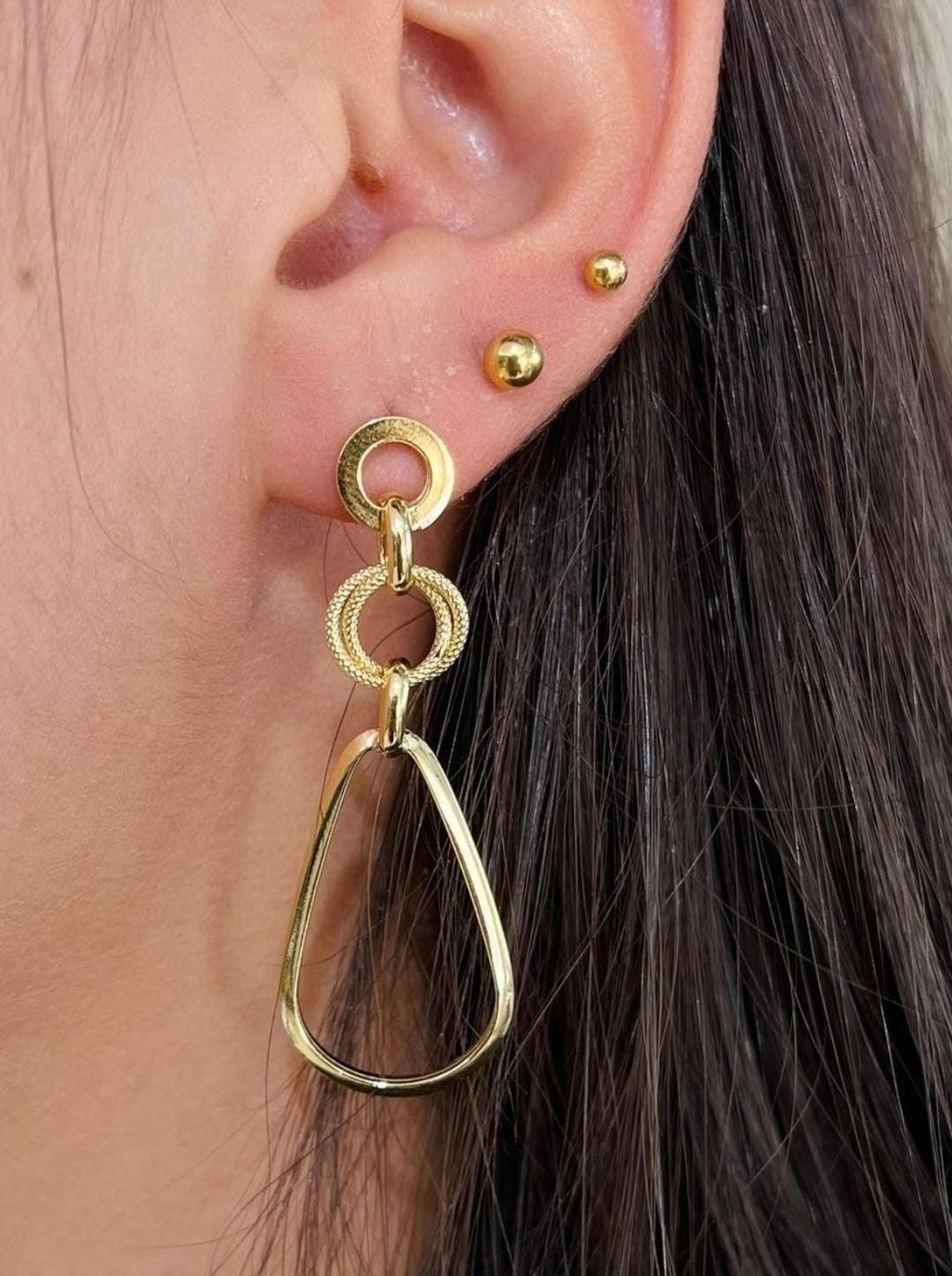 Brinco gota ellegance ouro 18k