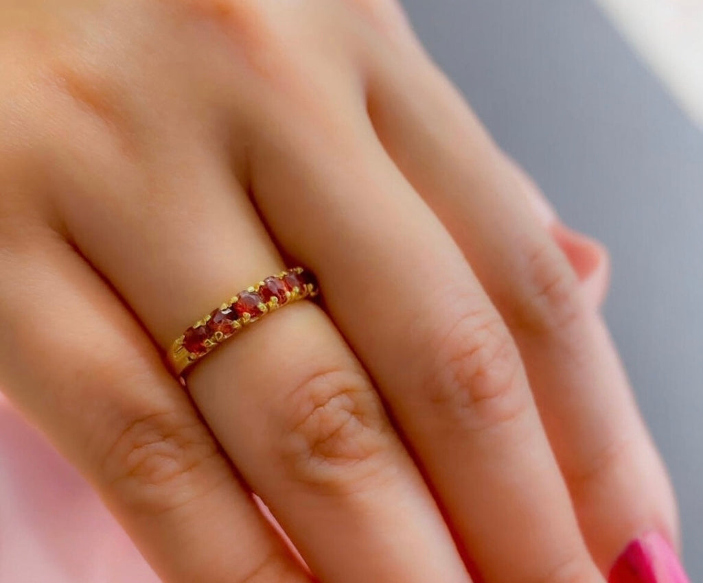 Anel aparador rosa ouro 18k