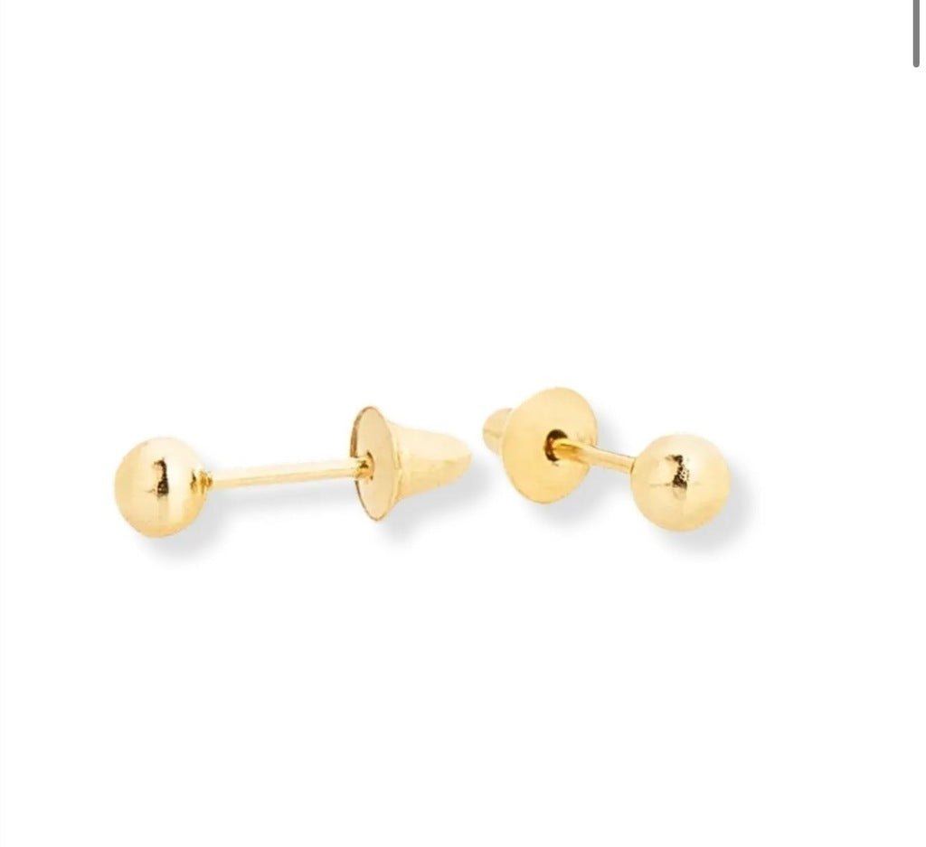 Brinco bolinha baby ouro 18k