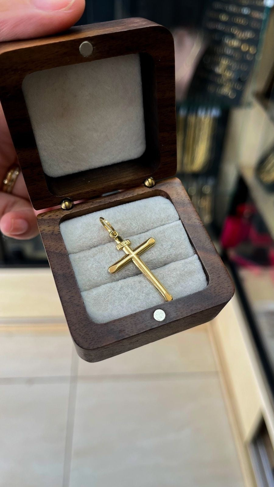 Pingente cruz 3cm ouro 18k