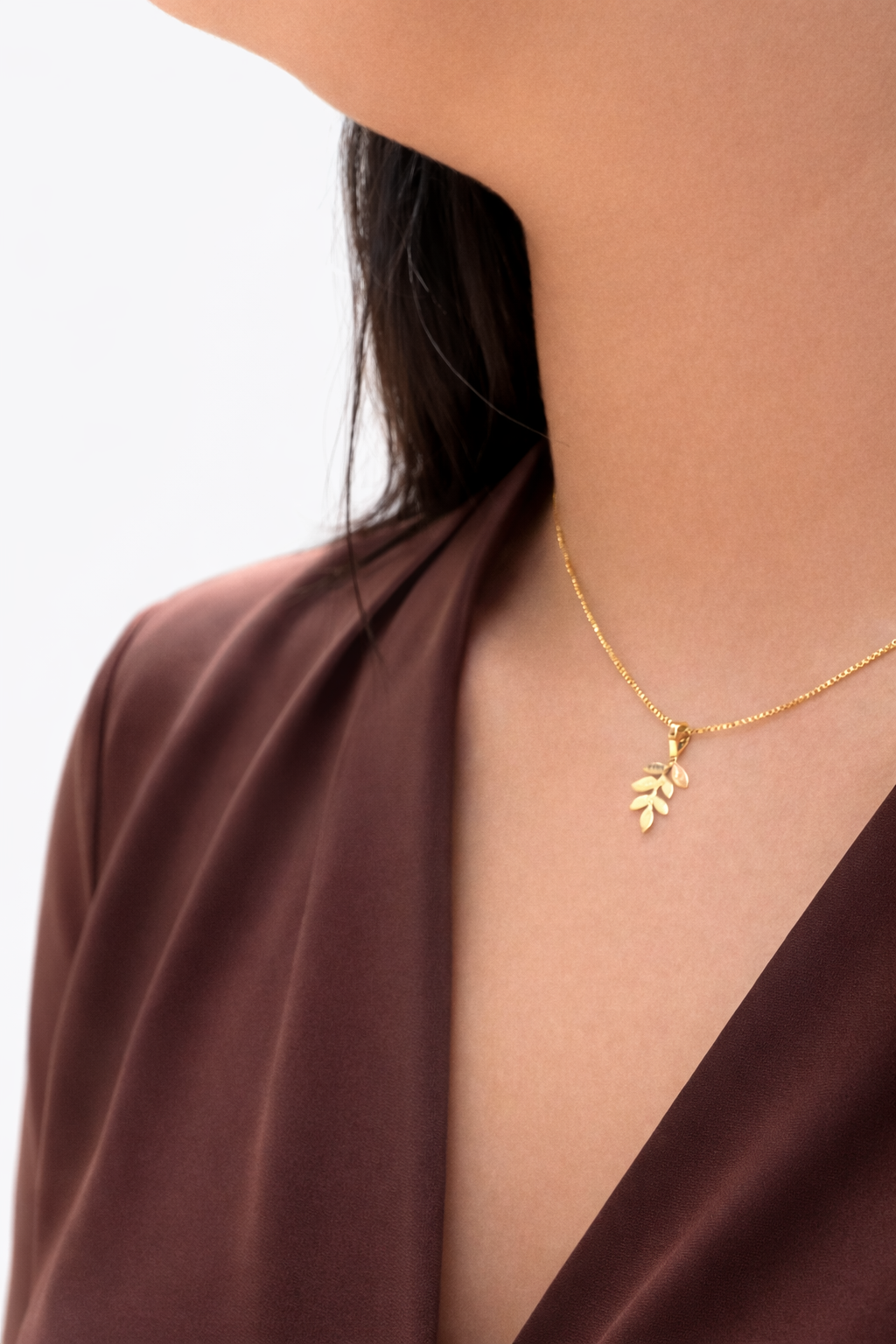 Colar folha ouro 18k