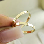 Aliança classic quadrada 3mm ouro 18k