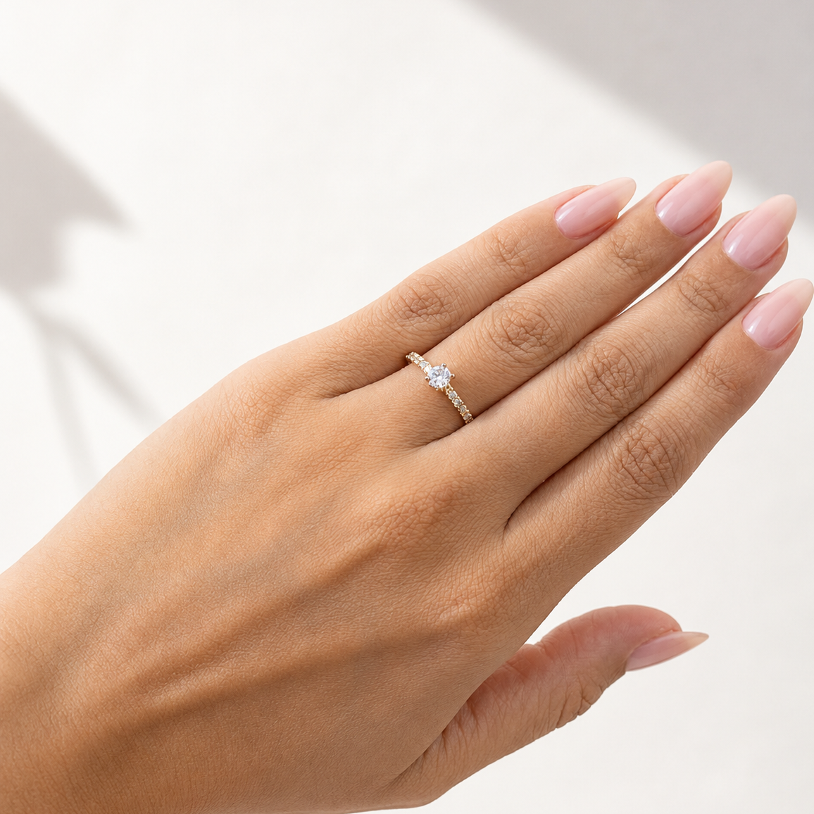 Solitário moissanites naturais ouro18k