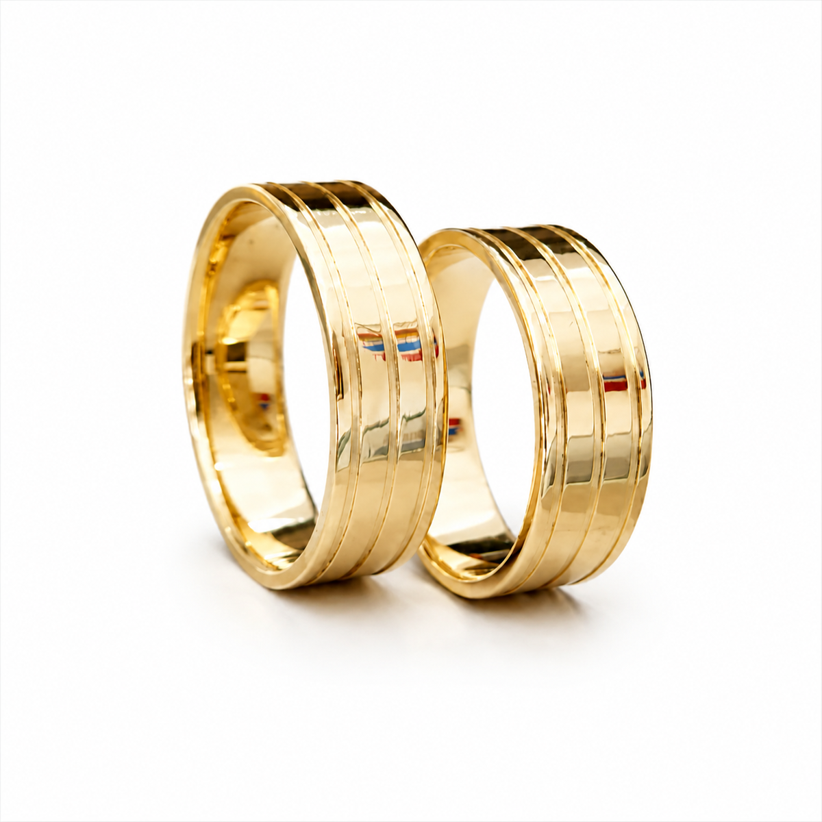 Aliança Aura 7mm ouro 18k