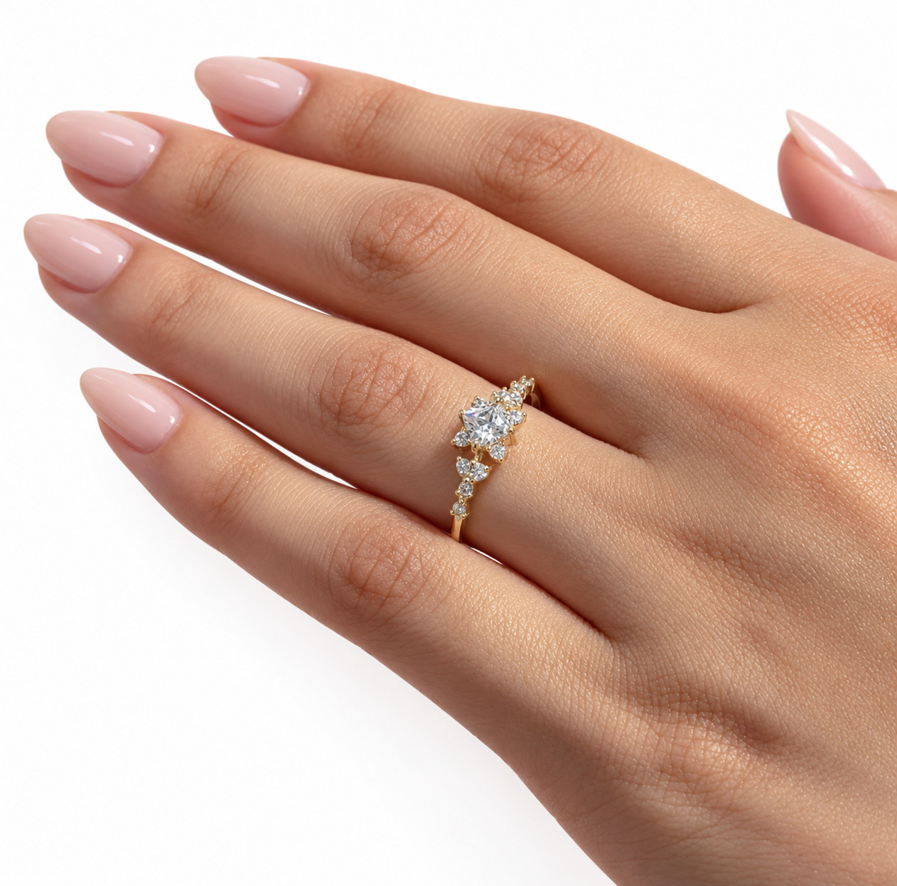 Anel solitário Lumi moissanites ouro 18k