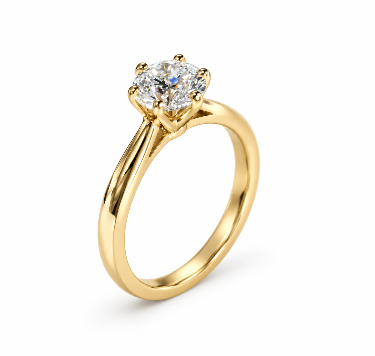 Anel solitário Athenas diamante e ouro 18k