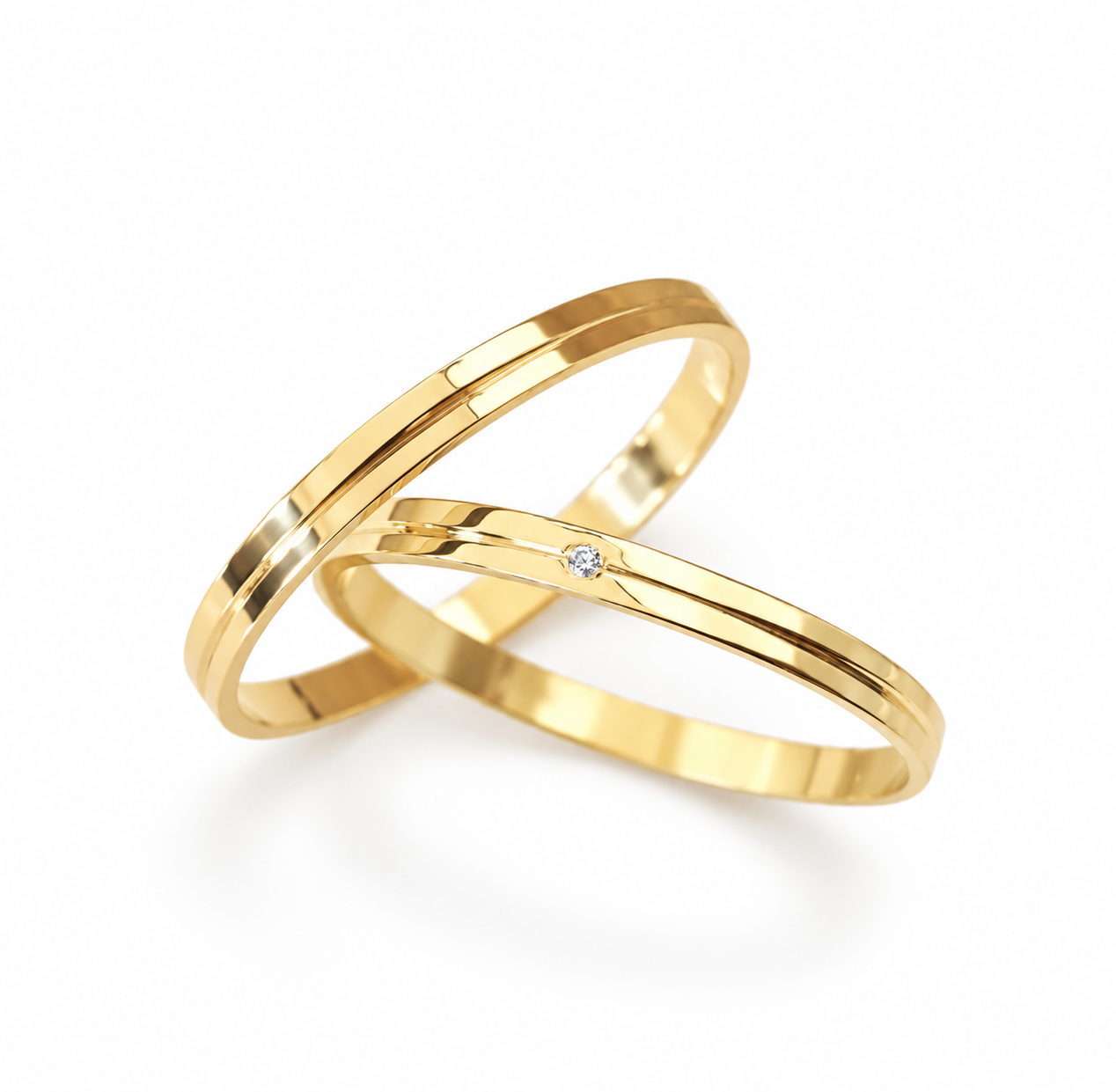Aliança ligne 2mm ouro 18k