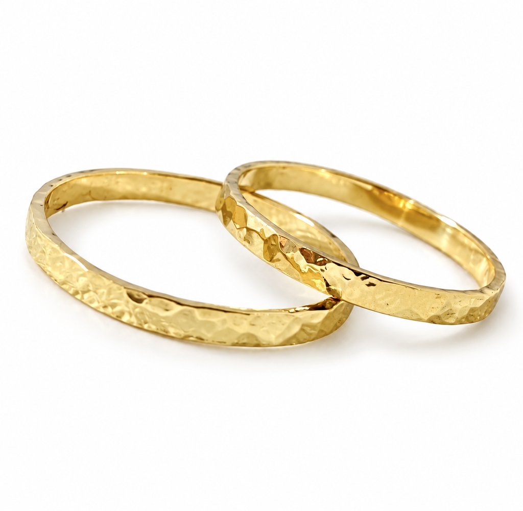 Aliança martelada ouro 18k
