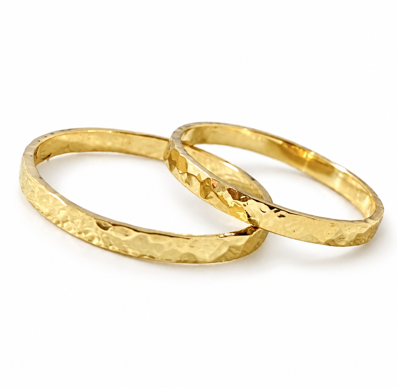 Aliança martelada ouro 18k