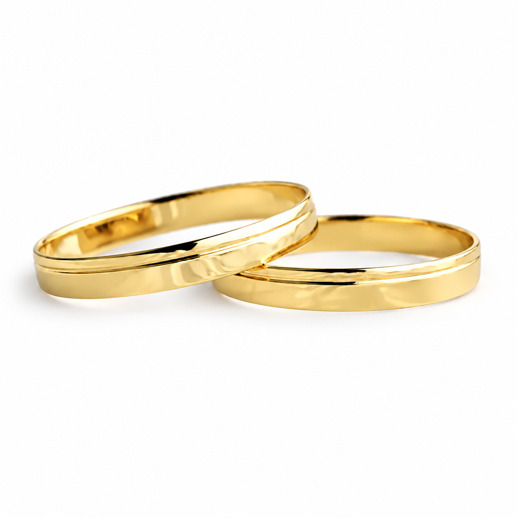 Aliança linea ouro 18k