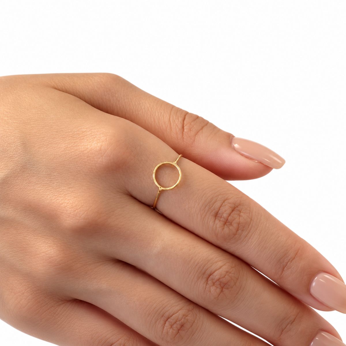 Anel solar vazado ouro 18k