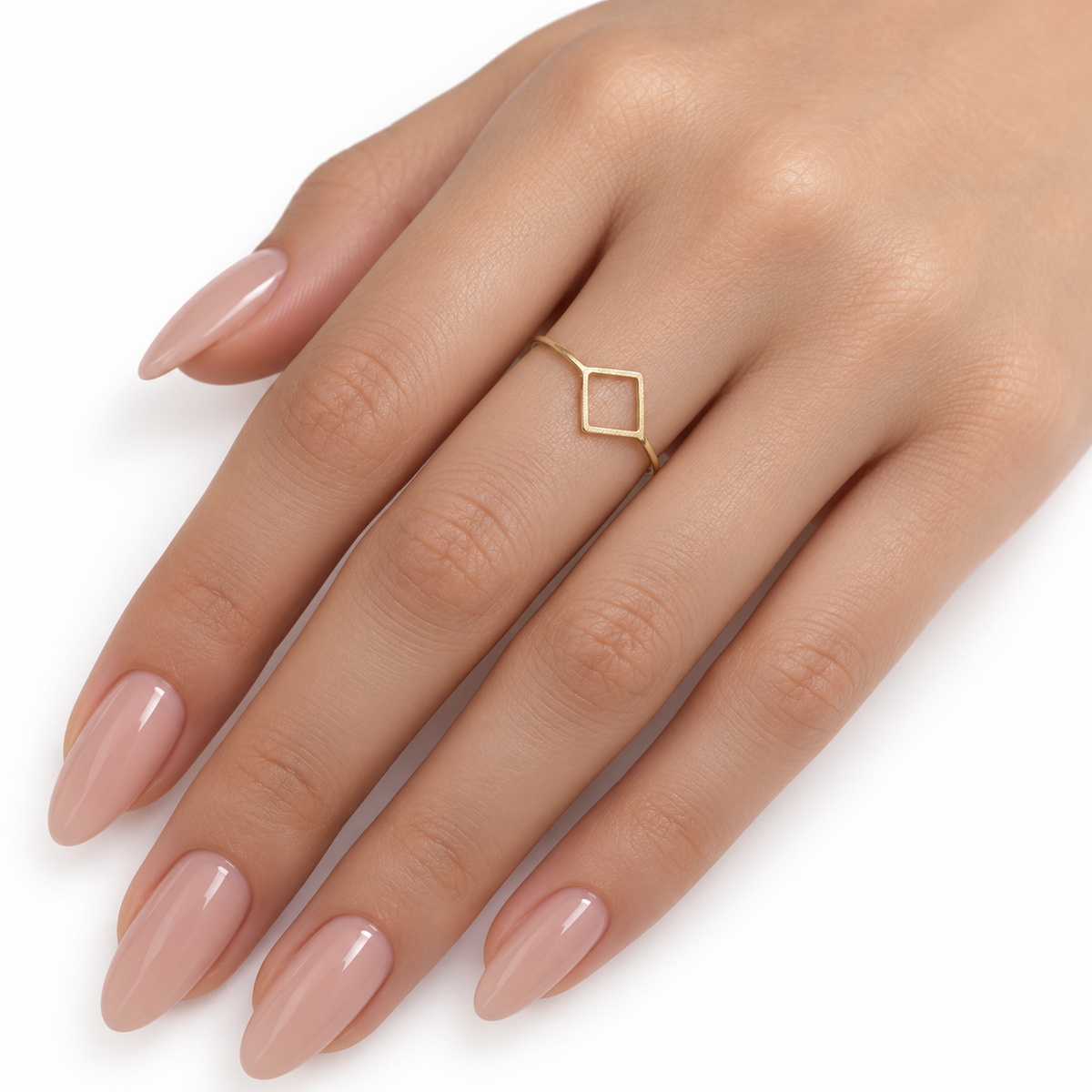 Anel losango ouro 18k