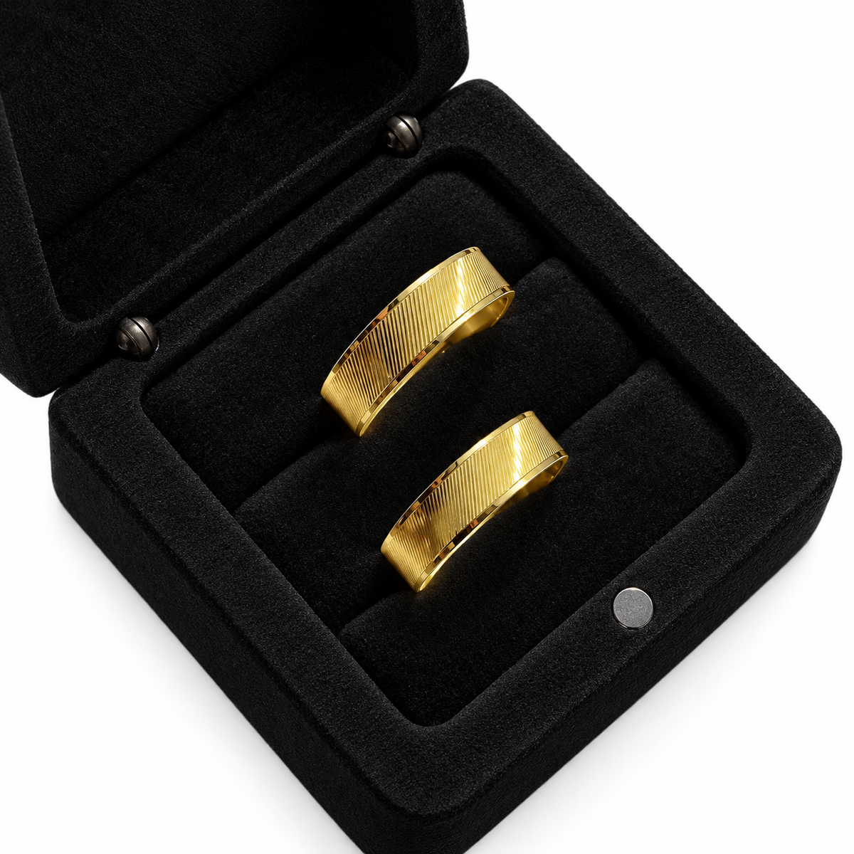 Aliança frisada ouro 18k