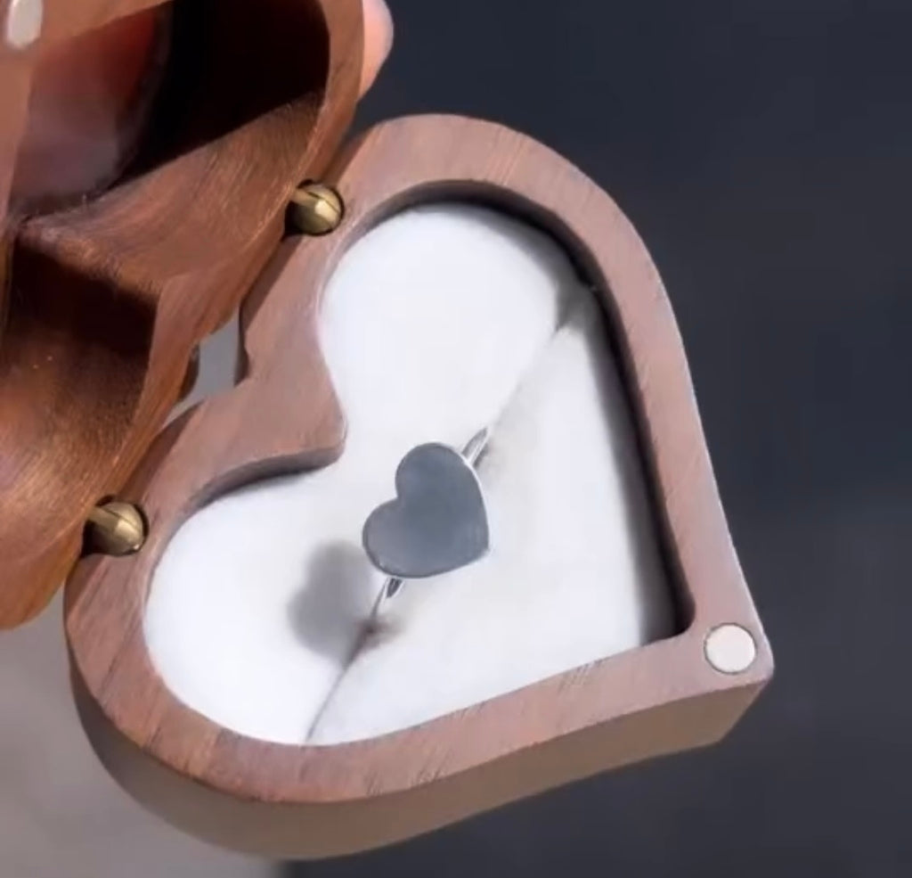 Anel coração prata 925