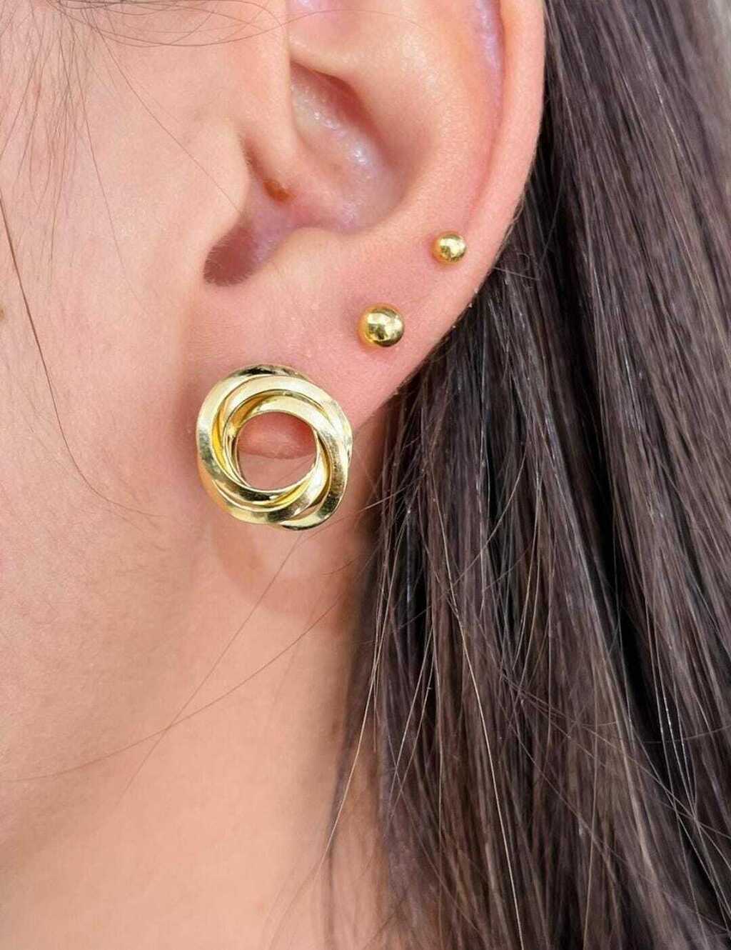 Brinco nozinho ouro 18k