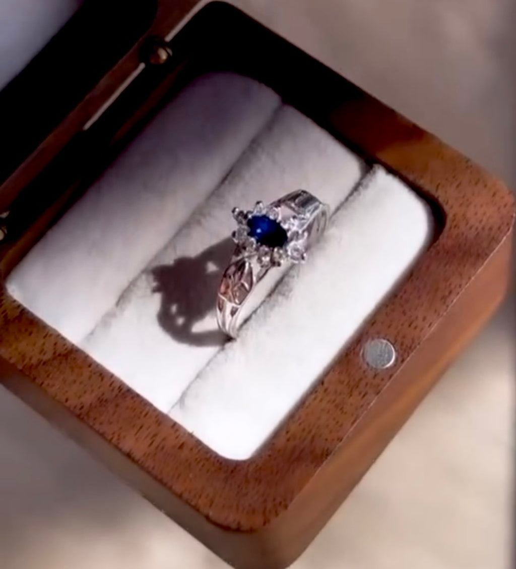 Anel blue formatura prata 925