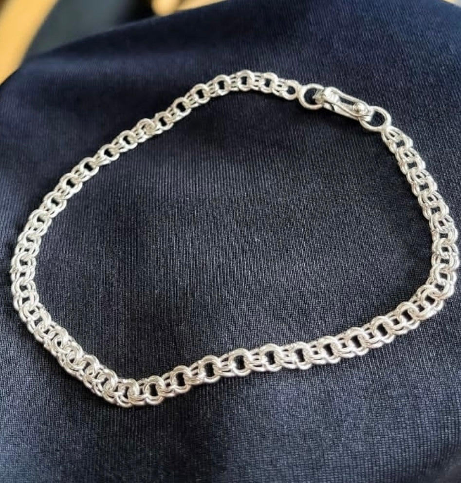 Pulseira elo venezuelano masculina prata 925