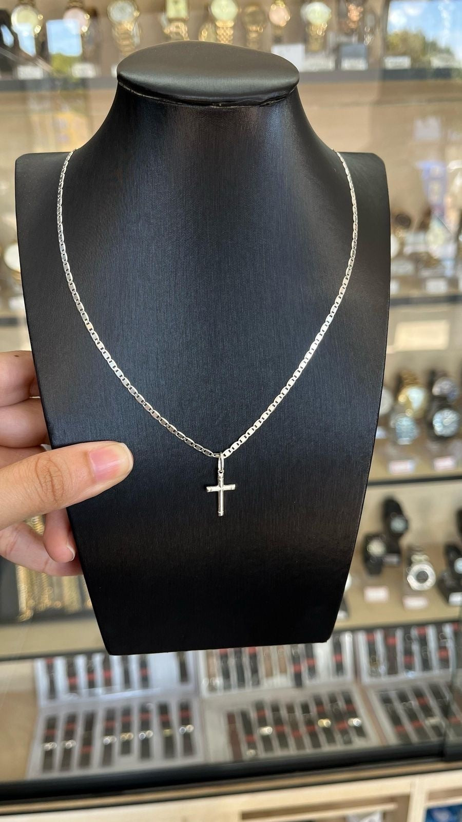 Colar piastrini com pingente prata 925