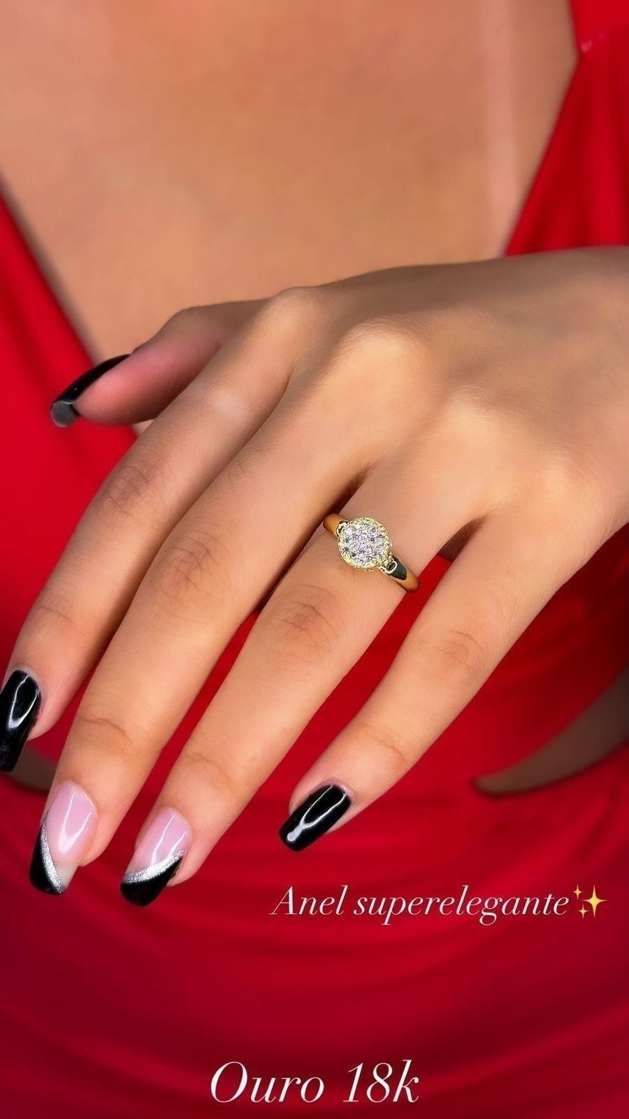 Aliança quadrada com anel ouro 18k