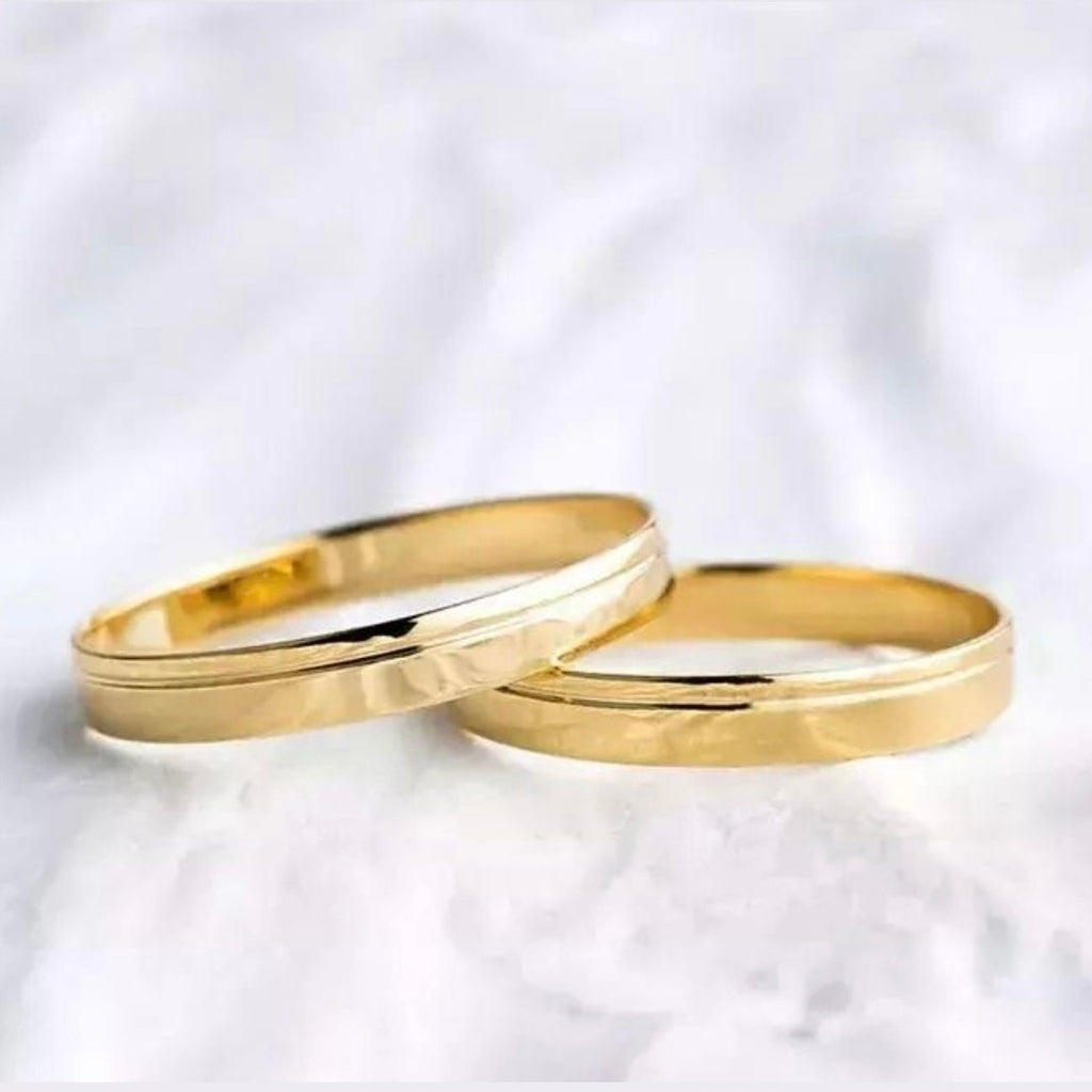 Aliança linea ouro 18k