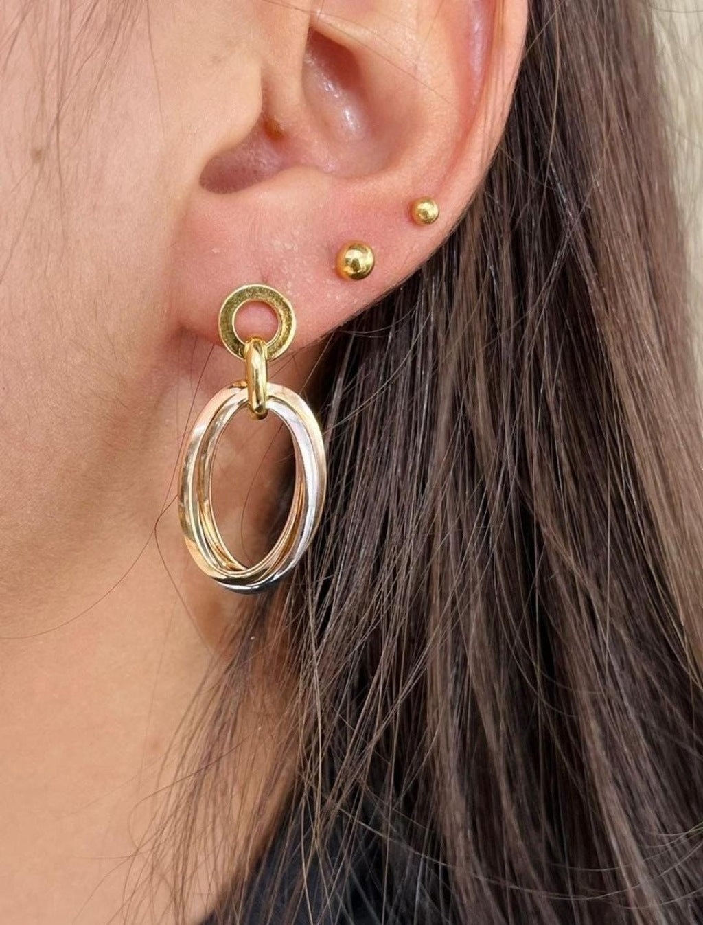 Brinco argolas ellegance ouro 18k