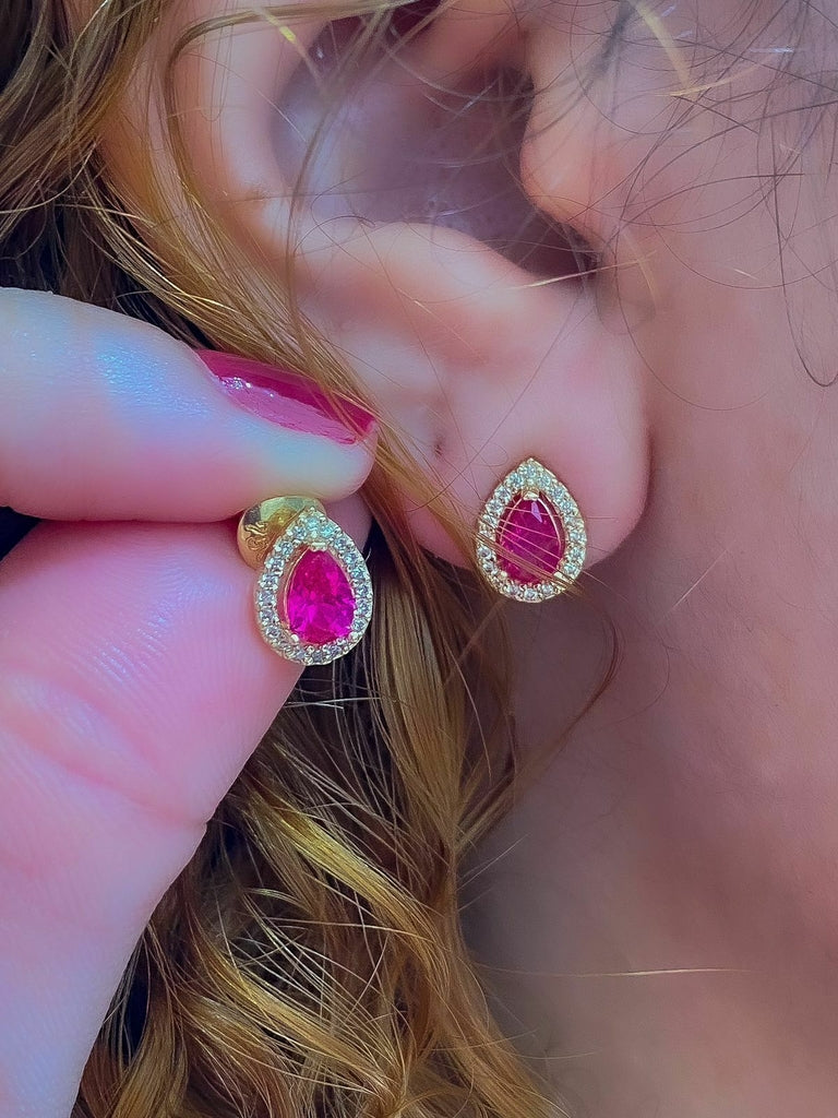 Brinco rose ouro 18k