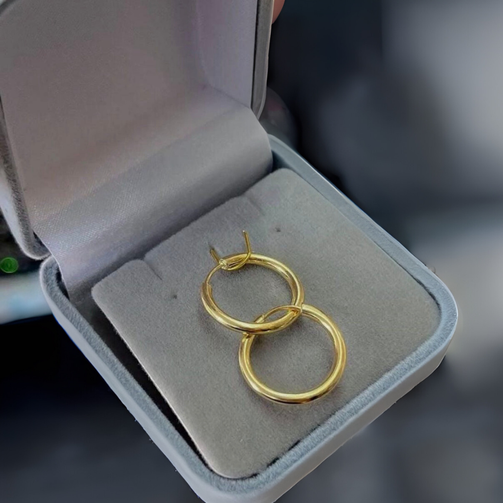 Brinco argola redonda ouro 18k