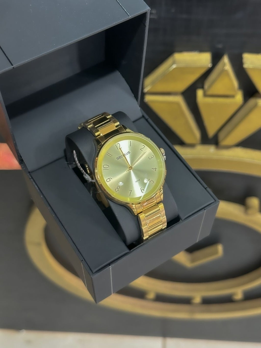 Relógio Seculus dourado