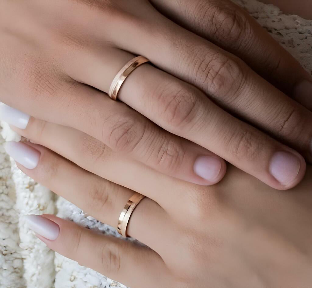 Aliança metade diamantada 3mm ouro 18k