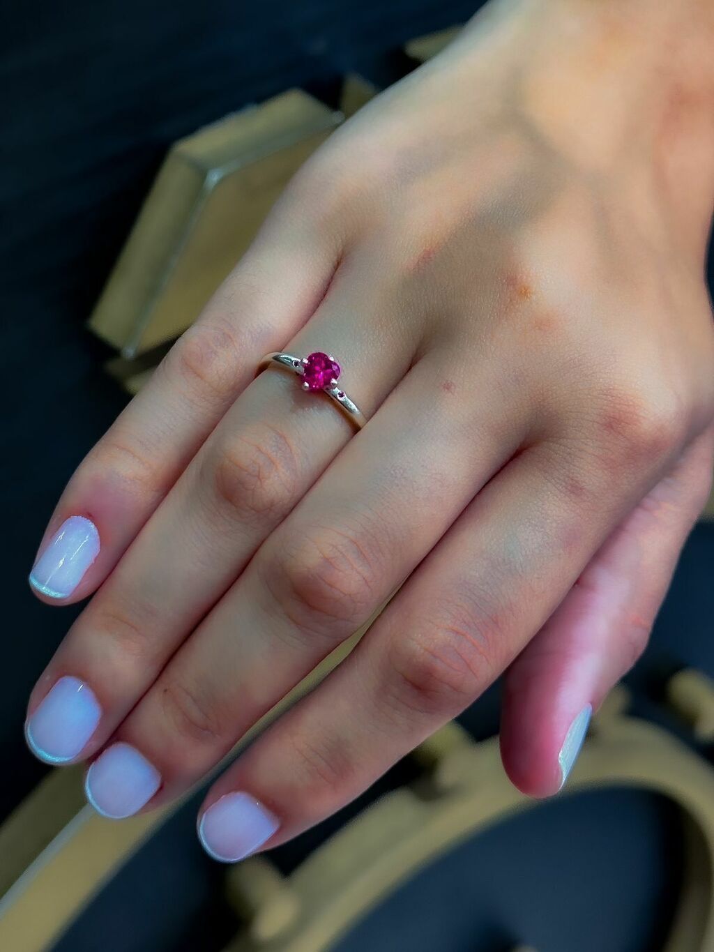 Anel coração rosa prata 925