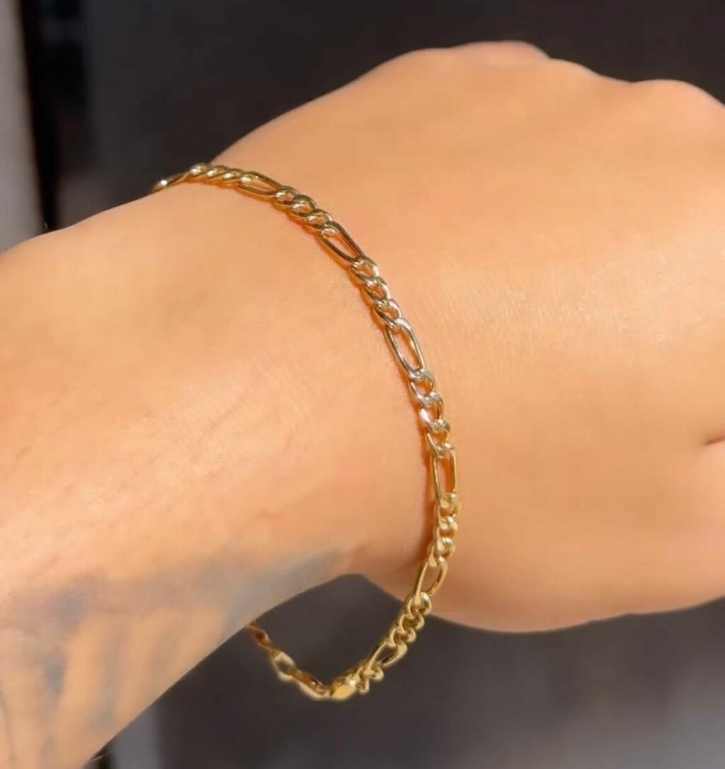 Pulseira masculina 3 por 1 ouro 18k