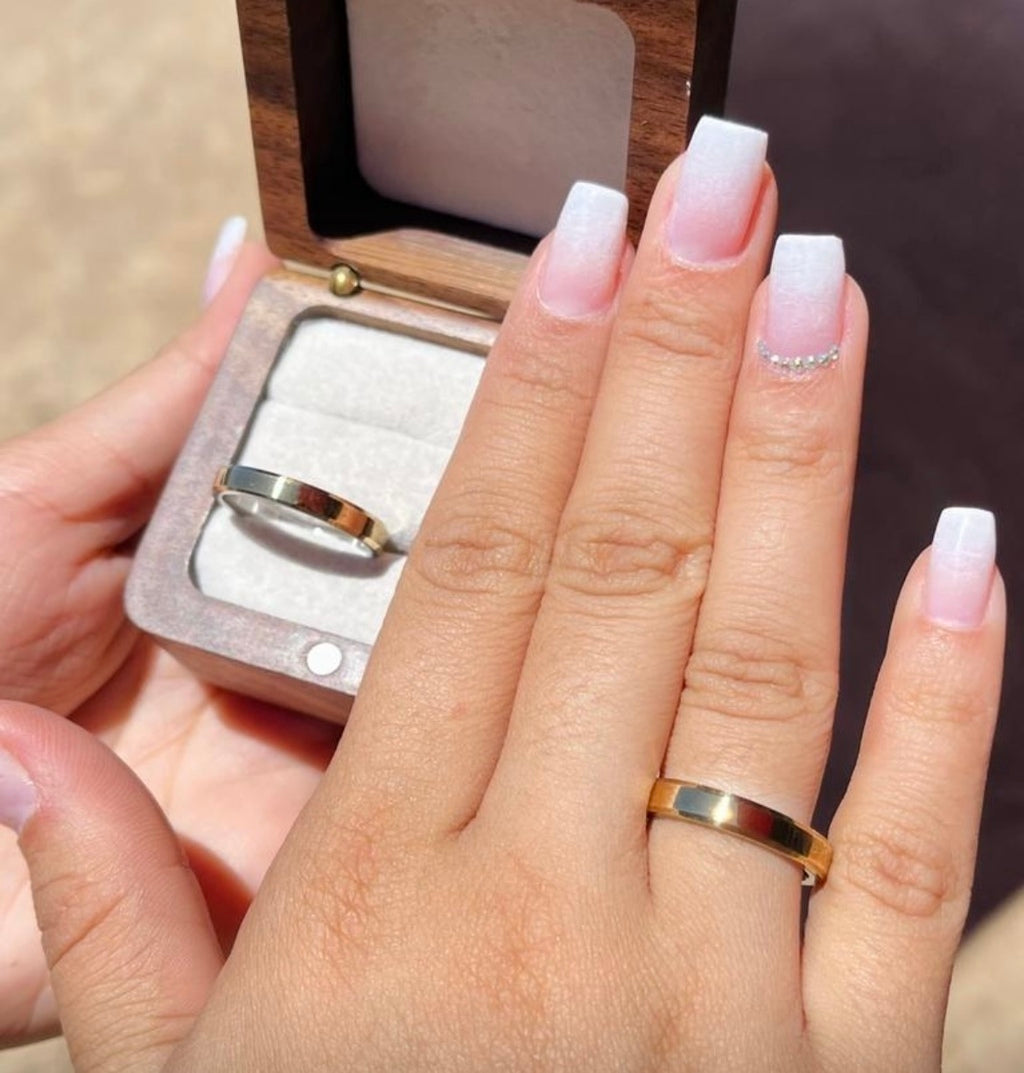 Aliança moeda chanfrada 4mm