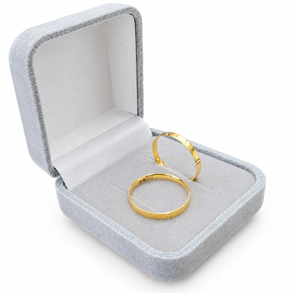 Alianças em ouro18k- 2mm semi anatômica