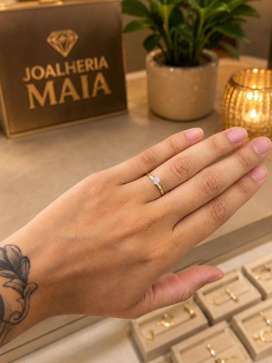 Solitário em ouro 18k
